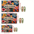 VIKAMA Beautiful Flower Doormat Non-slip Floor Mat Absorbent Bathroom Mat Rug For Bedroom Living Room Carpet Welcome Mat - Che Cose Belle