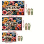 VIKAMA Beautiful Flower Doormat Non-slip Floor Mat Absorbent Bathroom Mat Rug For Bedroom Living Room Carpet Welcome Mat - Che Cose Belle