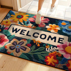 VIKAMA Beautiful Flower Doormat Non-slip Floor Mat Absorbent Bathroom Mat Rug For Bedroom Living Room Carpet Welcome Mat - Che Cose Belle