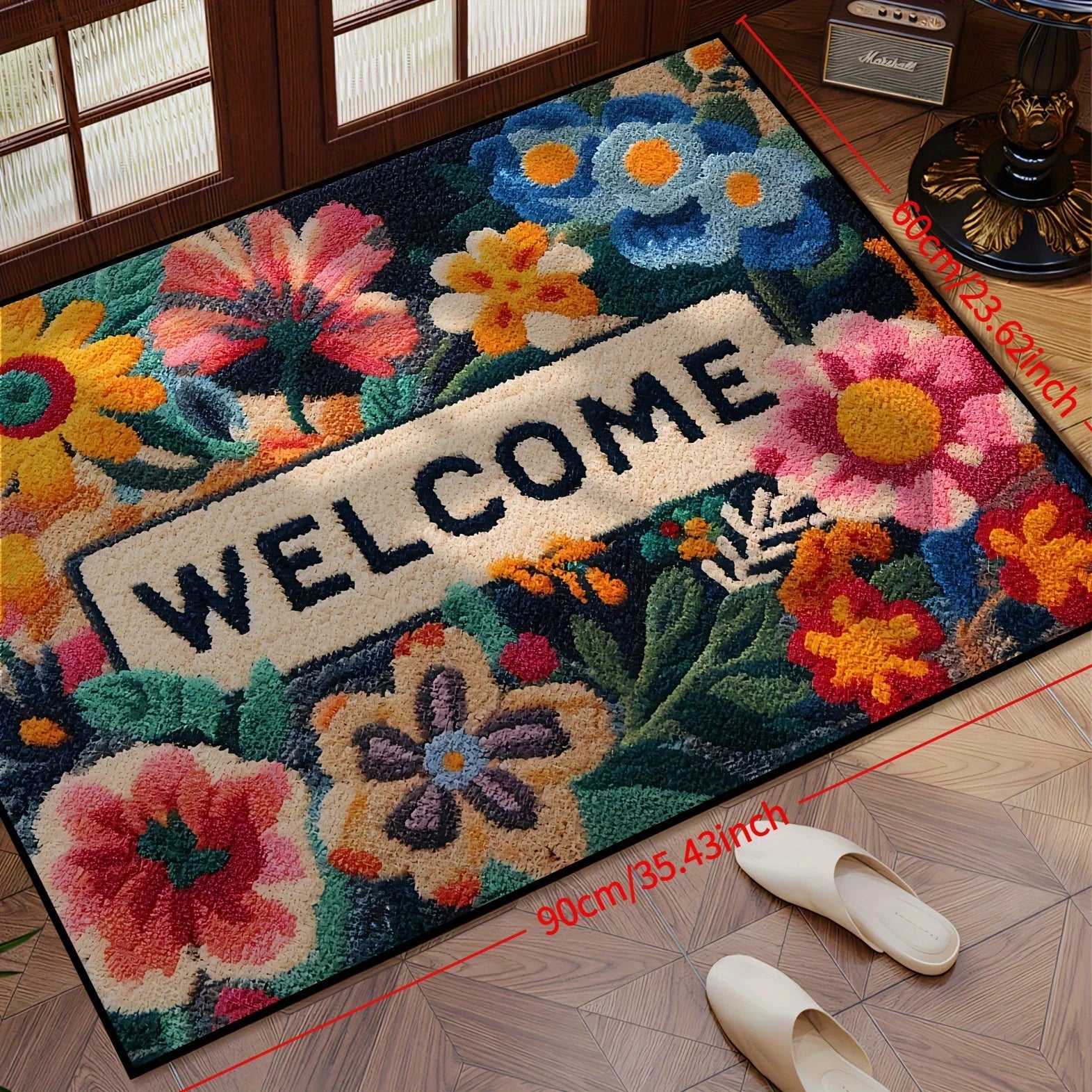 VIKAMA Beautiful Flower Doormat Non-slip Floor Mat Absorbent Bathroom Mat Rug For Bedroom Living Room Carpet Welcome Mat - Che Cose Belle