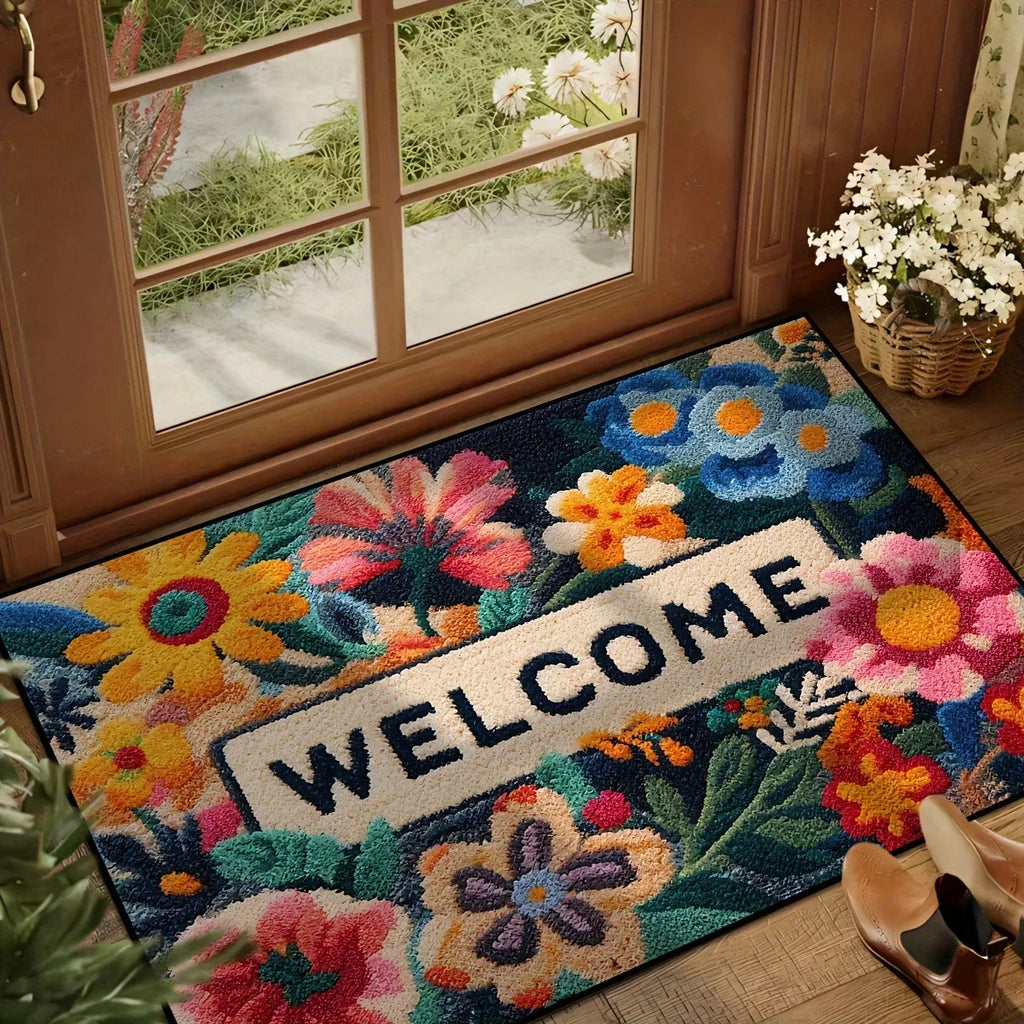 VIKAMA Beautiful Flower Doormat Non-slip Floor Mat Absorbent Bathroom Mat Rug For Bedroom Living Room Carpet Welcome Mat - Che Cose Belle