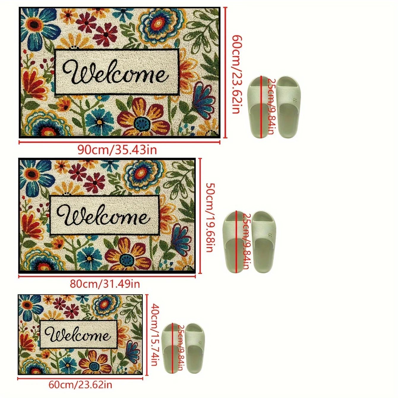 VIKAMA Bright Flower Carpet Garden Doormat Welcome Mat Rug For Bedroom Living Room Carpet Outdoor Carpet Home Decor - Che Cose Belle