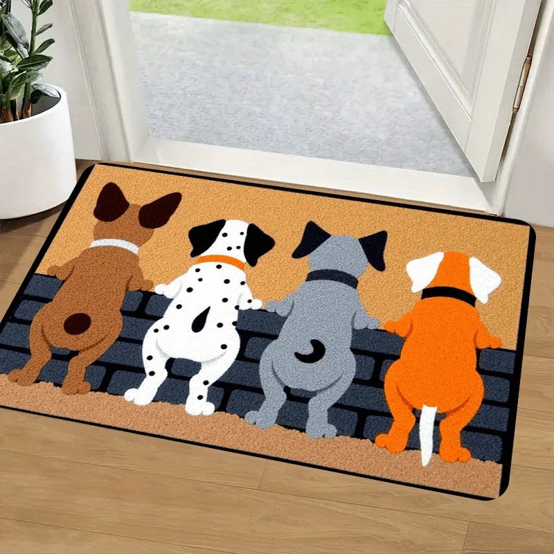 VIKAMA Cartoon Carpet Four Puppies Doormat Welcome Carpet Living Room Carpet Rug For Bedroom Outdoor Carpet Home Decoration - Che Cose Belle