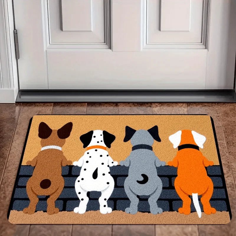 VIKAMA Cartoon Carpet Four Puppies Doormat Welcome Carpet Living Room Carpet Rug For Bedroom Outdoor Carpet Home Decoration - Che Cose Belle