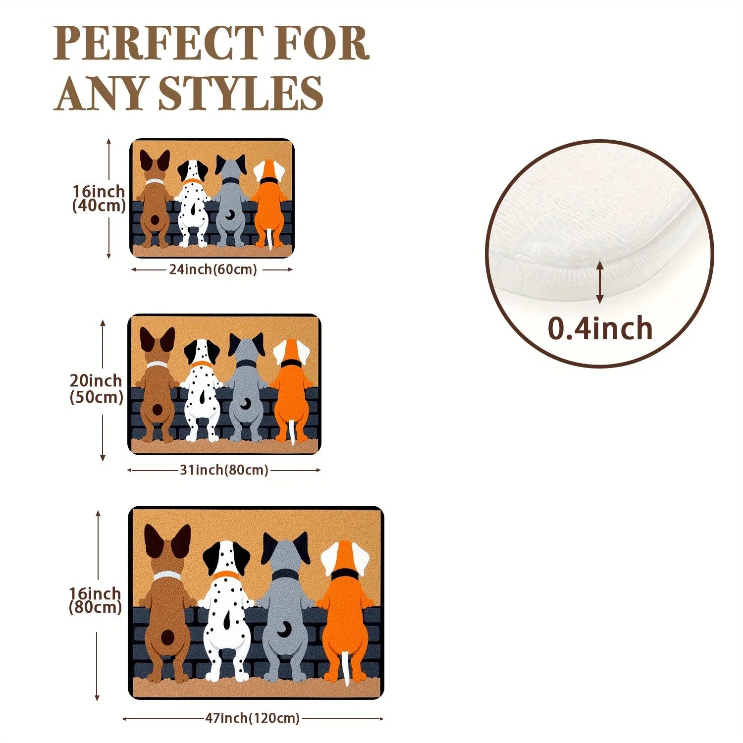 VIKAMA Cartoon Carpet Four Puppies Doormat Welcome Carpet Living Room Carpet Rug For Bedroom Outdoor Carpet Home Decoration - Che Cose Belle