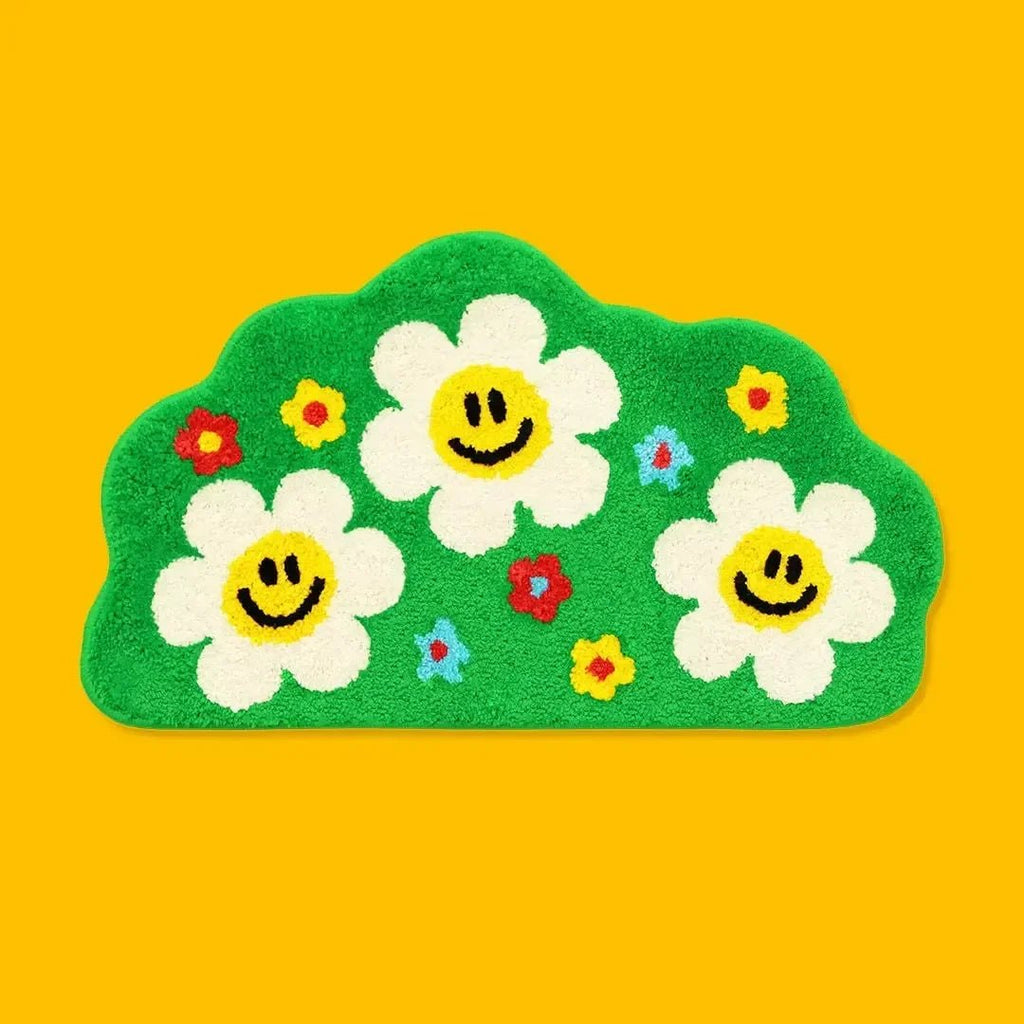 VIKAMA Cartoon Rainbow Floral Rug Soft Non-Slip Doormat For Home Use Bathroom Mat Bedside Rug For Bedroom Home Decor - Che Cose Belle