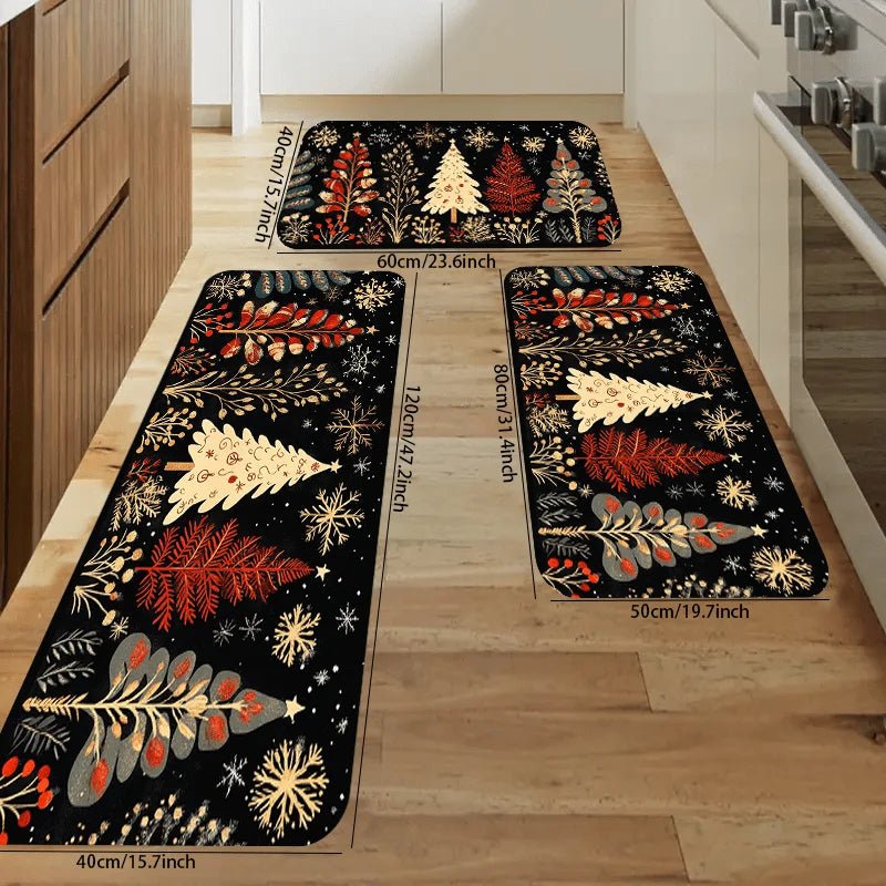 VIKAMA Christmas Carpet Christmas Tree CarpetKitchen Rug Long Carpet Absorbent Doormat Carpet For Live Room Sofa Floor Mat - Che Cose Belle