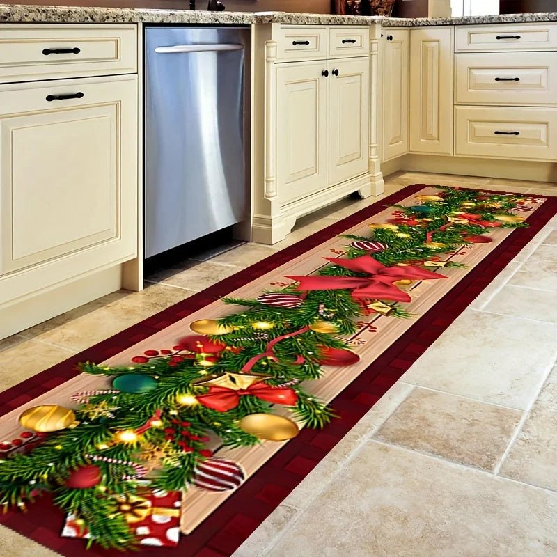 VIKAMA Christmas Carpet Long Carpet Hallway Rug Soft Living Room Carpet Rug For Bedroom Doormat Welcome Mat Christmas Decoration - Che Cose Belle
