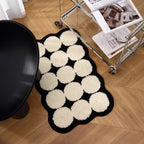 VIKAMA Ins Style Black and White Simple Short Plush Floor Mat Entry Door Wear Dirt-resistant Foot Mat Bathroom Entrance Carpet - Che Cose Belle