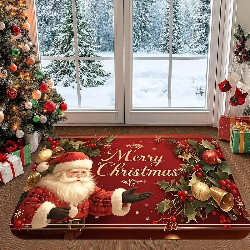 VIKAMA Merry Christmas Welcome Doormat Easy-Clean Home Décor Christmas Carpet Indoor/Outdoor Entrance Decorative Mat - Che Cose Belle