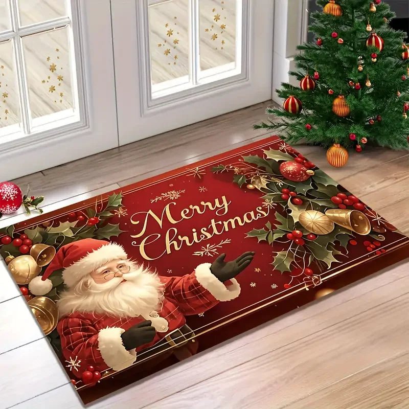 VIKAMA Merry Christmas Welcome Doormat Easy-Clean Home Décor Christmas Carpet Indoor/Outdoor Entrance Decorative Mat - Che Cose Belle