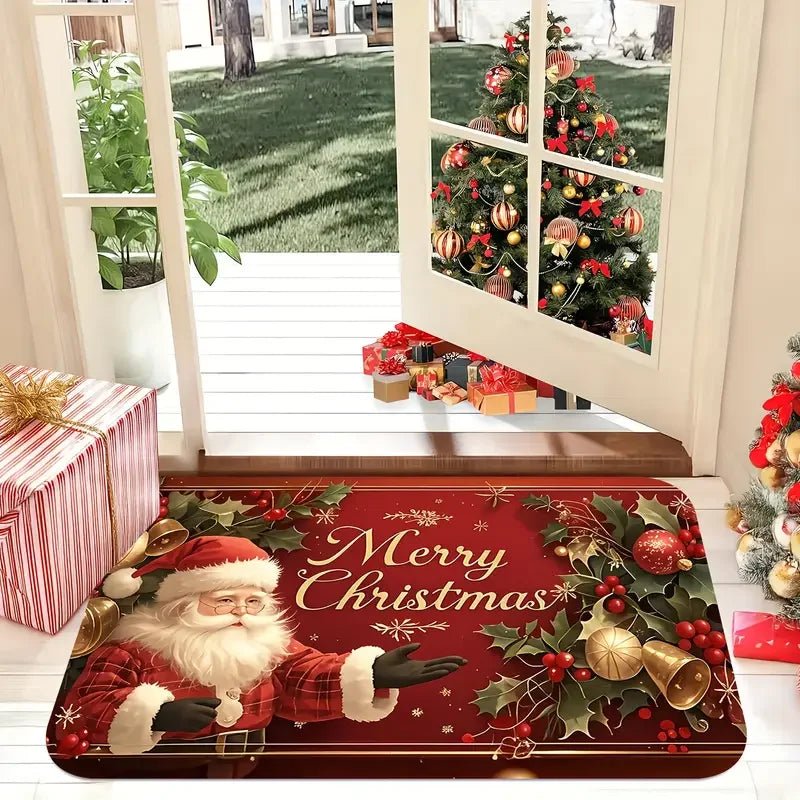 VIKAMA Merry Christmas Welcome Doormat Easy-Clean Home Décor Christmas Carpet Indoor/Outdoor Entrance Decorative Mat - Che Cose Belle