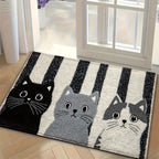 VIKAMA Striped Cartoon Cat Carpet Soft Doormat Waterproof Floor Mat Rug For Bedroom Carpet For Live Room Outdoor Carpet Home Dec - Che Cose Belle