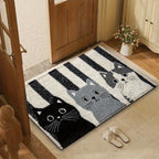 VIKAMA Striped Cartoon Cat Carpet Soft Doormat Waterproof Floor Mat Rug For Bedroom Carpet For Live Room Outdoor Carpet Home Dec - Che Cose Belle