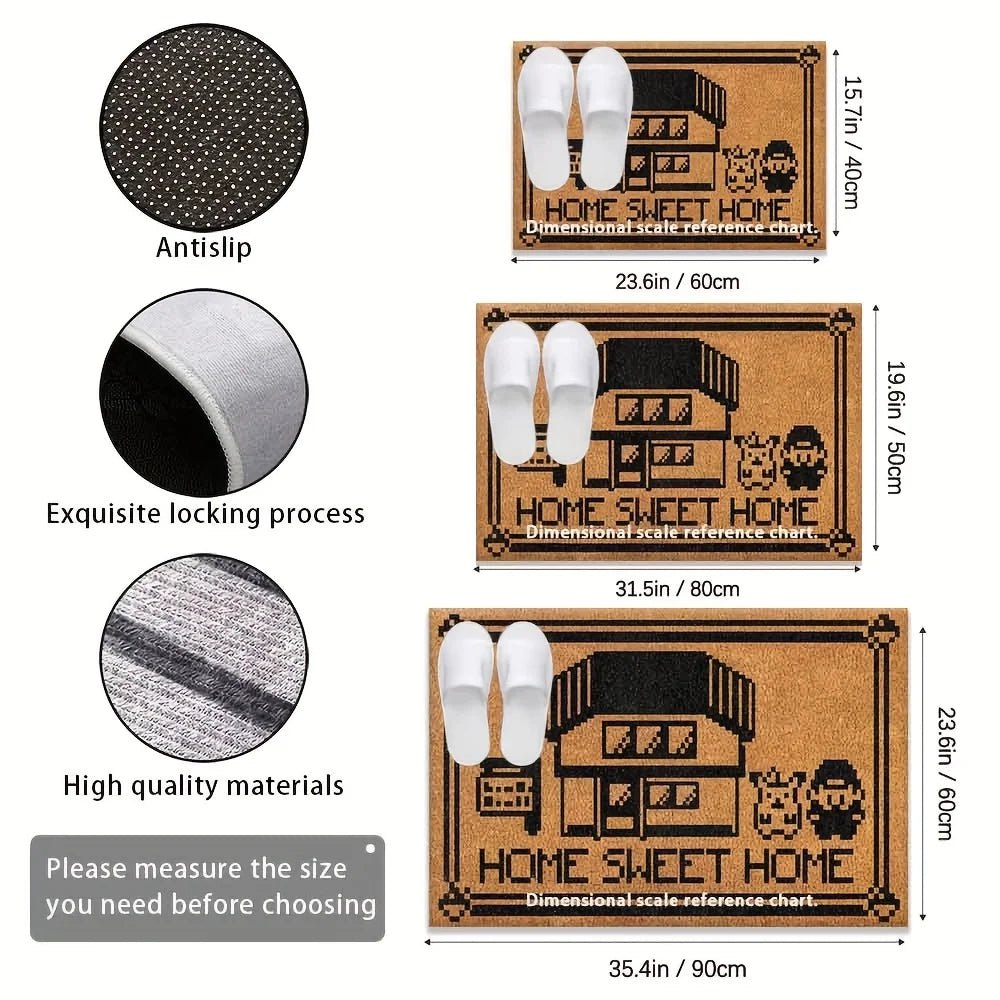 VIKAMA Sweet Home Carpet Creative Doormat Lightweight Welcome Mat Machine Washable Living Room Carpet Rug For Bedroom Home Dec - Che Cose Belle