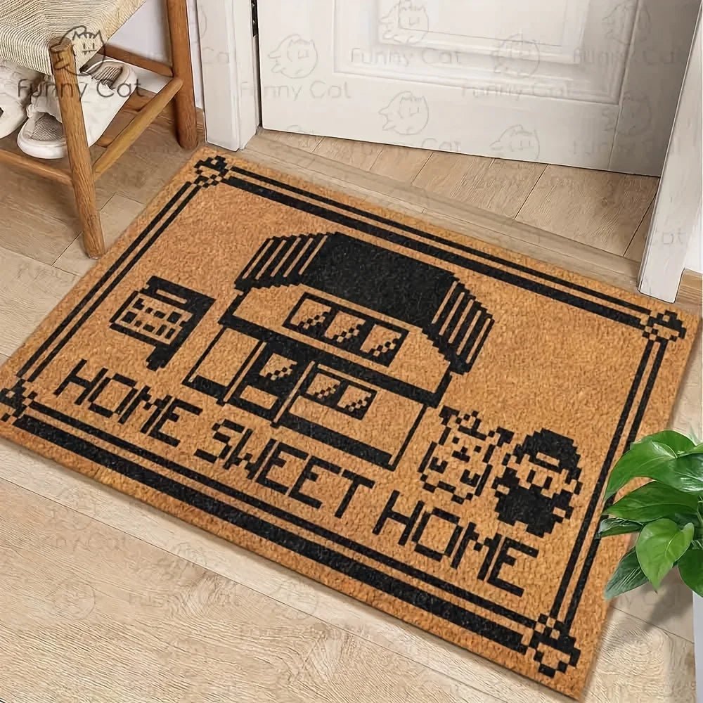 VIKAMA Sweet Home Carpet Creative Doormat Lightweight Welcome Mat Machine Washable Living Room Carpet Rug For Bedroom Home Dec - Che Cose Belle
