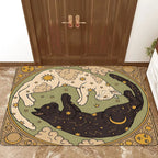 VIKAMA Yin Yang Cat Floor Mat Feature Doormat Soft Rug For Bedroom Creative Living Room Carpet Welcome Mat Outdoor Carpet Home D - Che Cose Belle