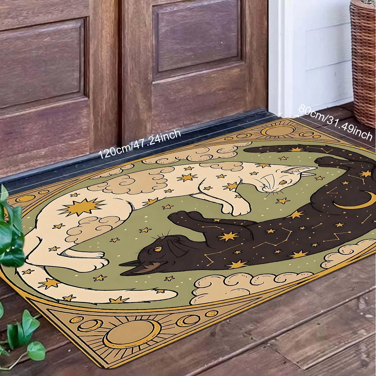 VIKAMA Yin Yang Cat Floor Mat Feature Doormat Soft Rug For Bedroom Creative Living Room Carpet Welcome Mat Outdoor Carpet Home D - Che Cose Belle