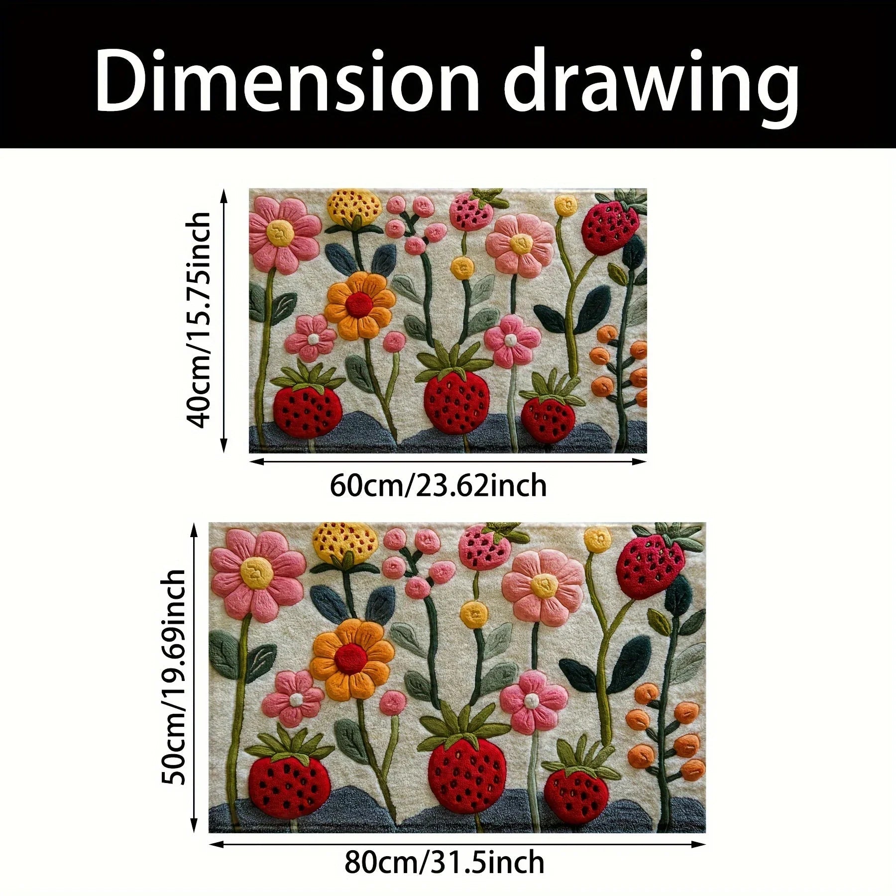 VIKAMA2D Garden Flower Doormat Rug For Bedroom Living Room Carpet Fireplace Floor Mat Kitchen Rug Non-slip Bathroom Mat Home Dec - Che Cose Belle