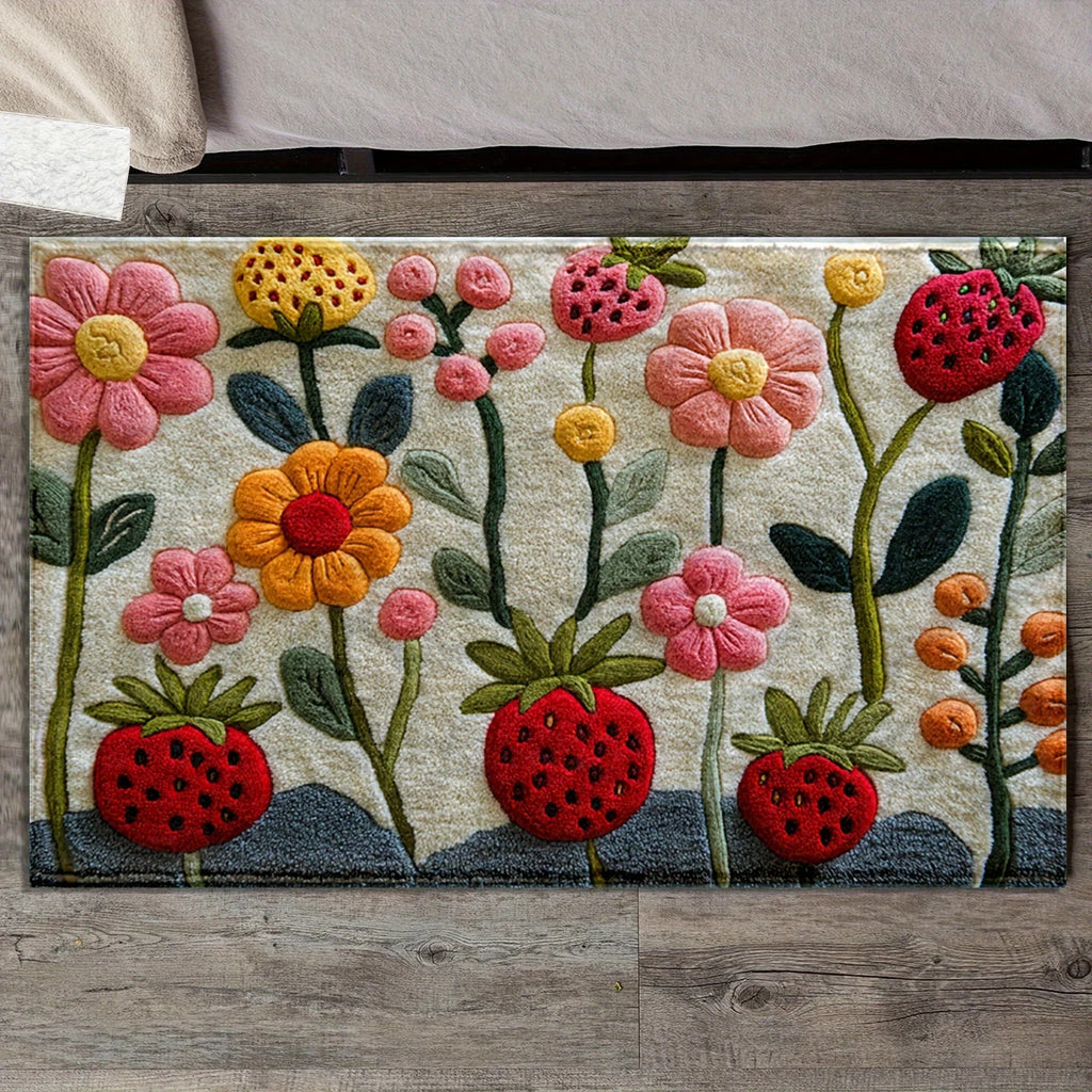 VIKAMA2D Garden Flower Doormat Rug For Bedroom Living Room Carpet Fireplace Floor Mat Kitchen Rug Non-slip Bathroom Mat Home Dec - Che Cose Belle