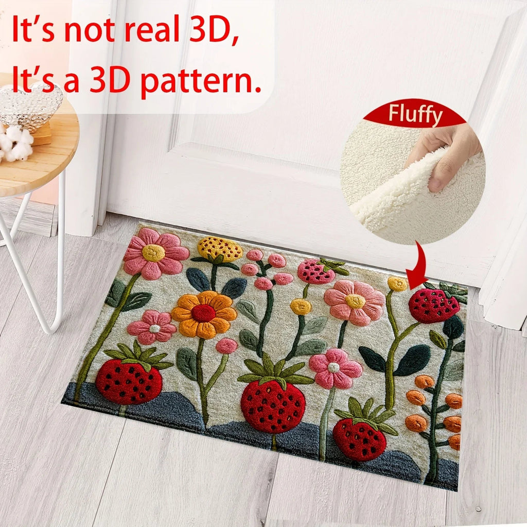 VIKAMA2D Garden Flower Doormat Rug For Bedroom Living Room Carpet Fireplace Floor Mat Kitchen Rug Non-slip Bathroom Mat Home Dec - Che Cose Belle