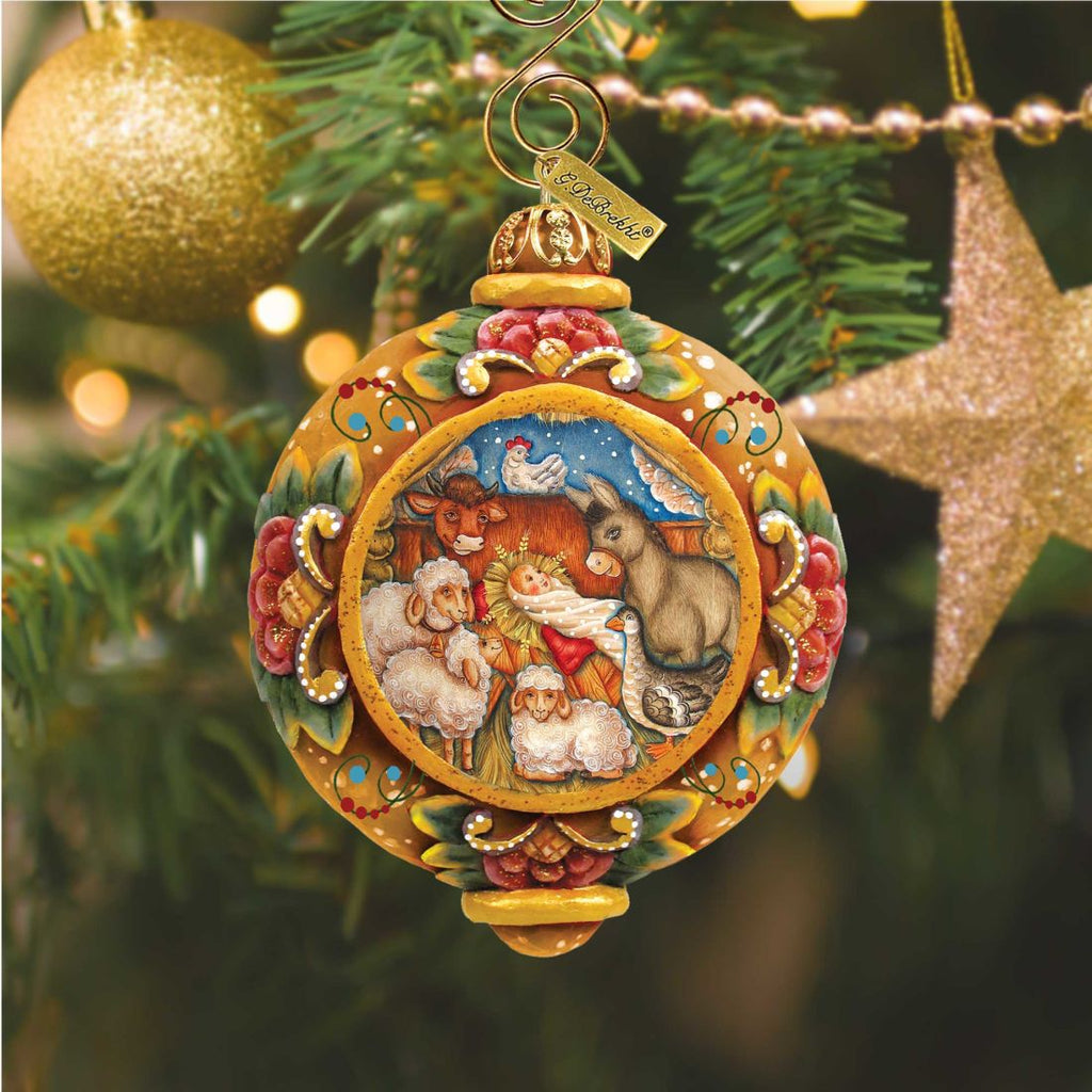 Village Nativity Sculpted Hand-Painted Christmas Ornament by G. DeBrekht - Nativity Holiday Décor - 6102414 - Che Cose Belle