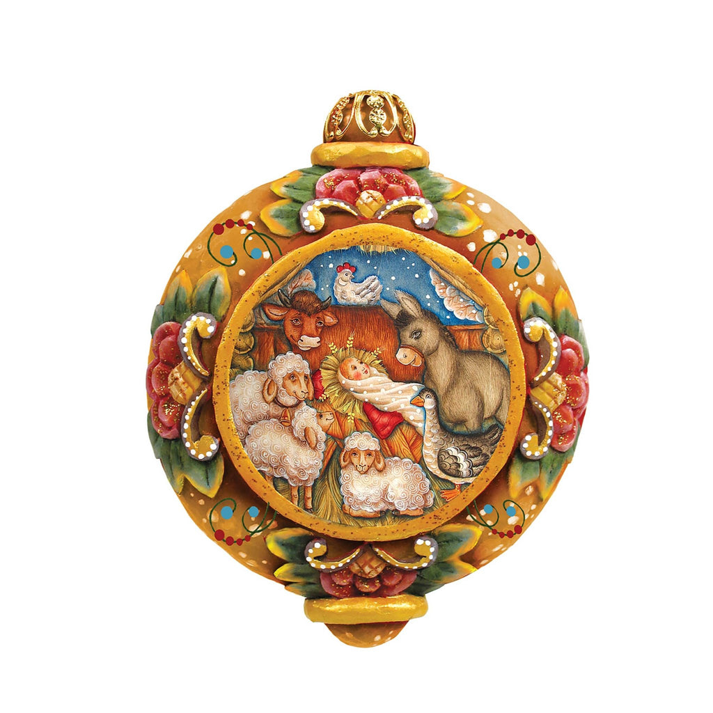 Village Nativity Sculpted Hand-Painted Christmas Ornament by G. DeBrekht - Nativity Holiday Décor - 6102414 - Che Cose Belle