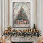 Vintage Christmas Tree With Gifts Wall Art - Che Cose Belle