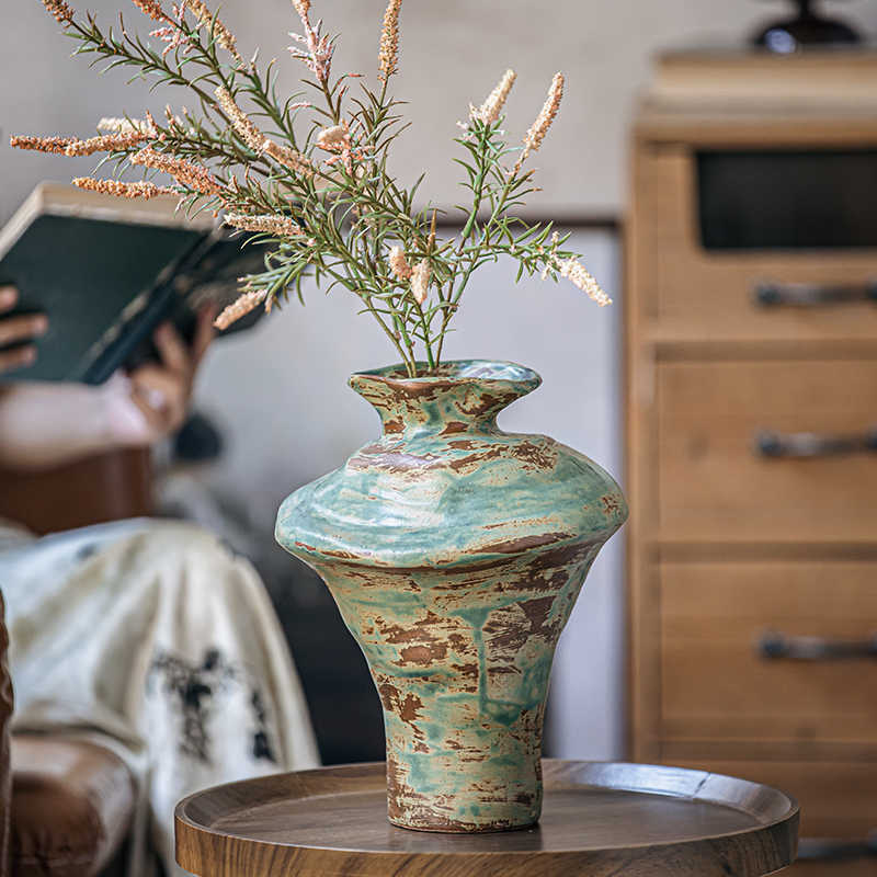 Vintage Dried Flower Branch Pottery Pot Decorative Ceramic Vase - Che Cose Belle