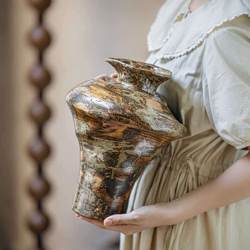 Vintage Dried Flower Branch Pottery Pot Decorative Ceramic Vase - Che Cose Belle