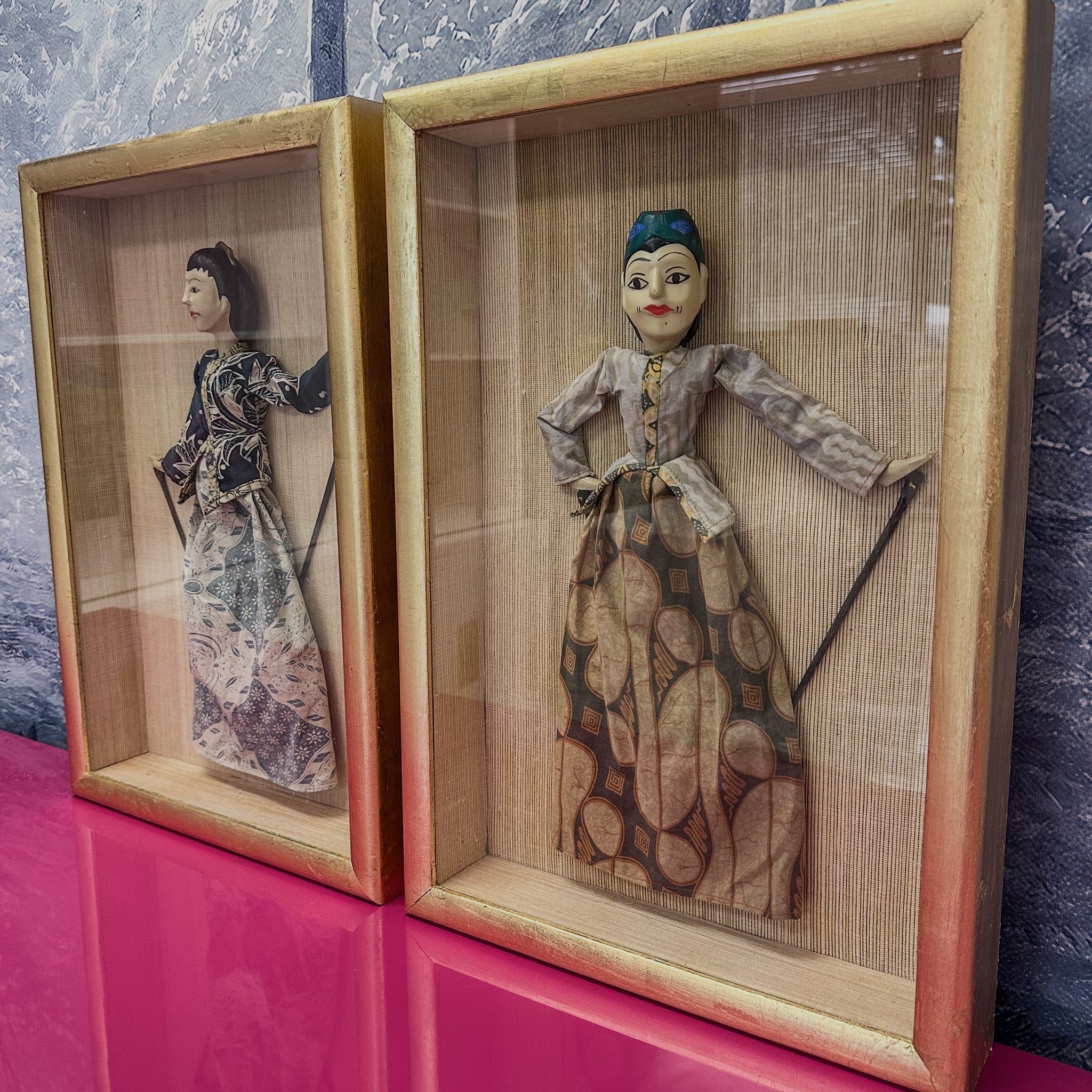 Vintage Framed Stick Puppet Set - Che Cose Belle