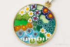 Vintage Glass Murano Millefiori Flowers Gold Vermeil Sterling Silver Necklace - Che Cose Belle