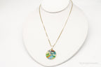 Vintage Glass Murano Millefiori Flowers Gold Vermeil Sterling Silver Necklace - Che Cose Belle