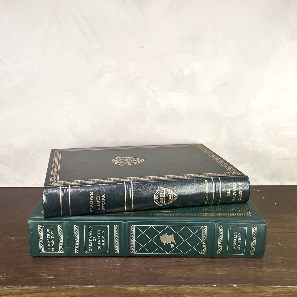 Vintage Green Gilded Books - Che Cose Belle