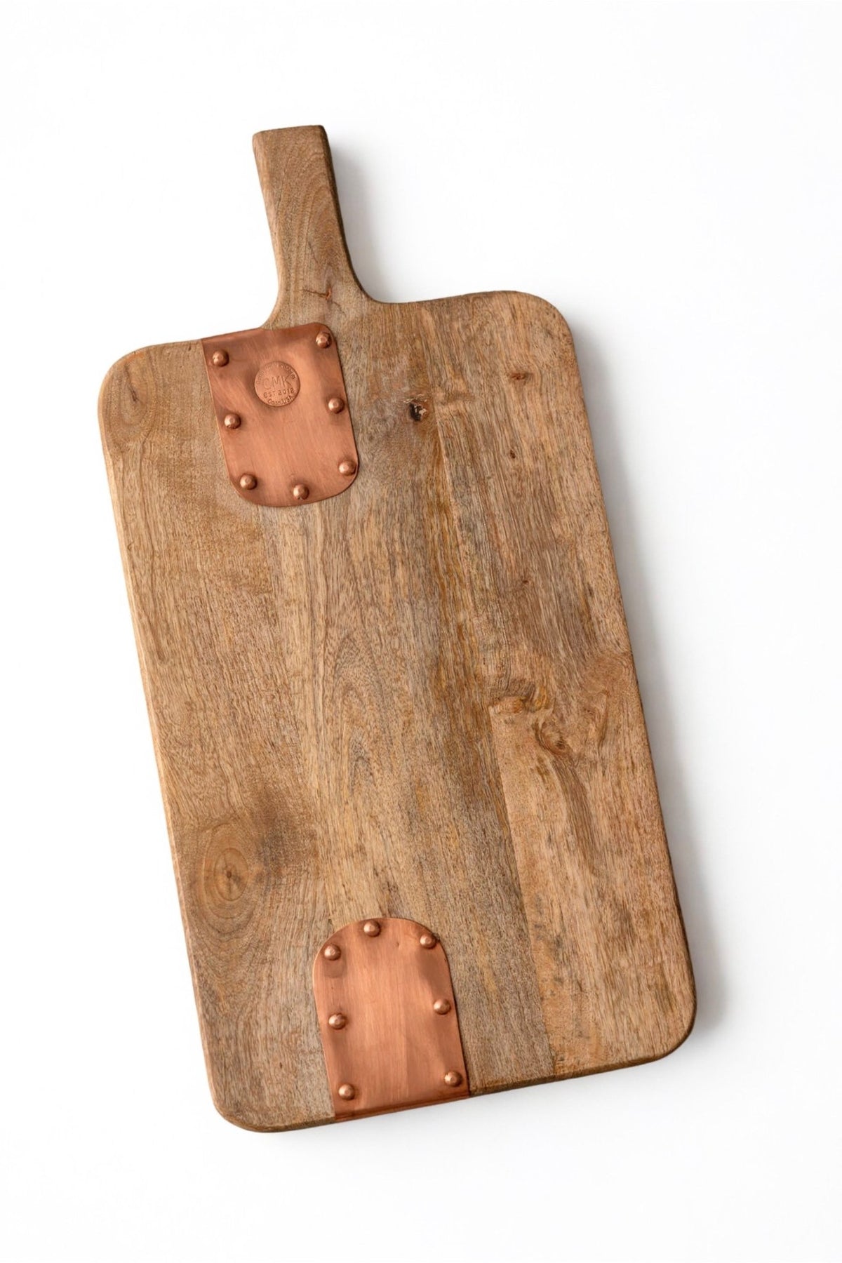 Vintage Inspired Wooden Charcuterie Board with Handmade Copper Details - Che Cose Belle