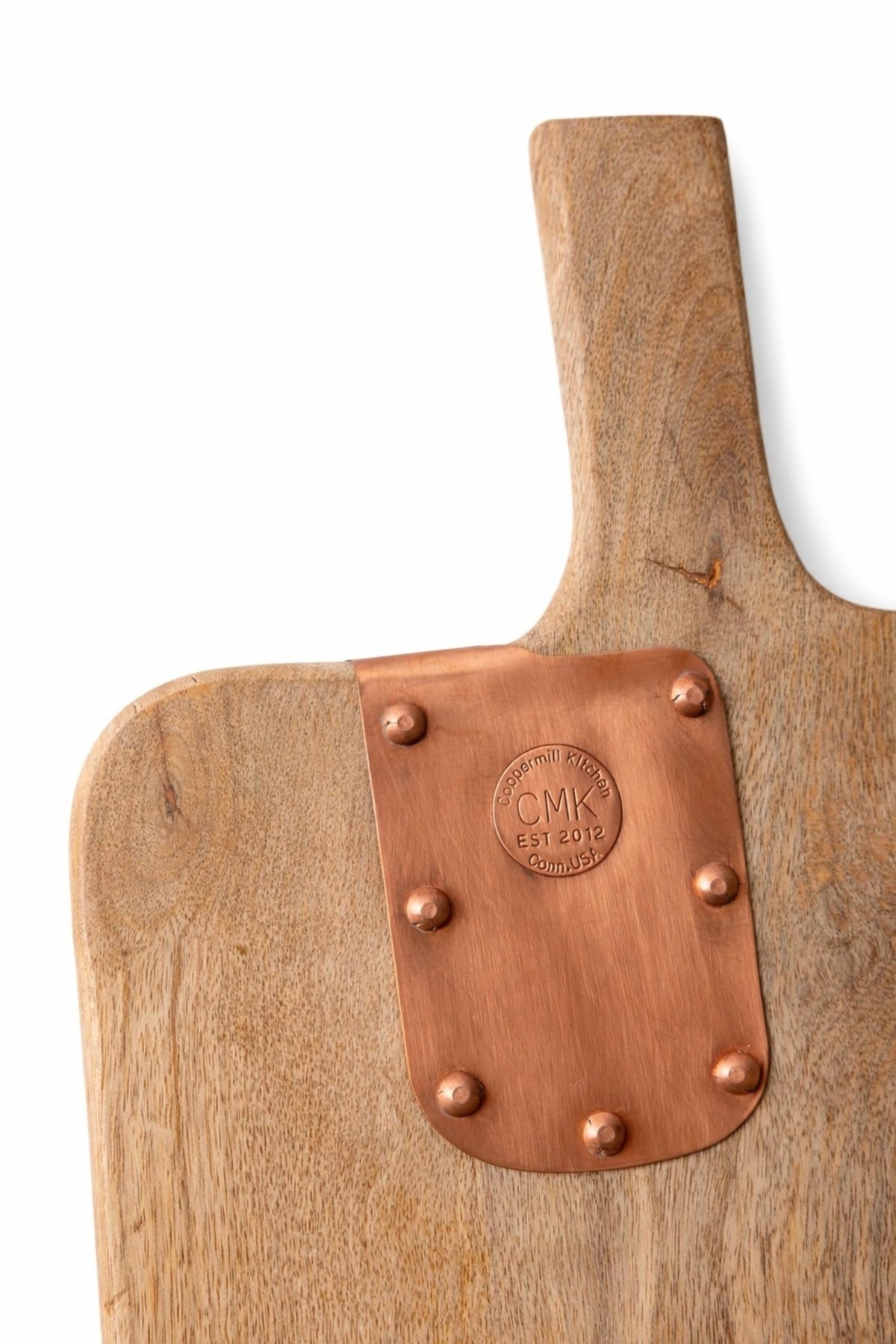Vintage Inspired Wooden Charcuterie Board with Handmade Copper Details - Che Cose Belle