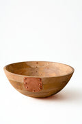 Vintage Inspired Wooden Serving Bowl with Handmade Copper Details - Che Cose Belle