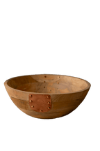 Vintage Inspired Wooden Serving Bowl with Handmade Copper Details - Che Cose Belle