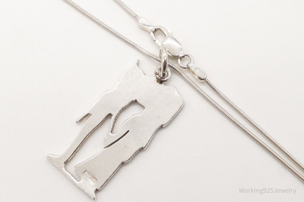 Vintage Large Egyptian Revival Sterling Silver Necklace - Che Cose Belle