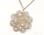 Vintage Large Filigree Flower Star Petals Silver Chain Necklace - Che Cose Belle