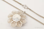 Vintage Large Filigree Flower Star Petals Silver Chain Necklace - Che Cose Belle