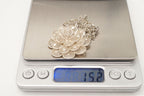 Vintage Large Filigree Flower Star Petals Silver Chain Necklace - Che Cose Belle