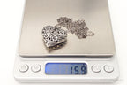 Vintage Large Heart and Flowers Sterling Silver Necklace - Che Cose Belle