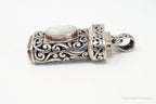 Vintage Large Mother Of Pearl Bali Inspired Sterling Silver Pendant - Che Cose Belle