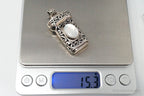 Vintage Large Mother Of Pearl Bali Inspired Sterling Silver Pendant - Che Cose Belle
