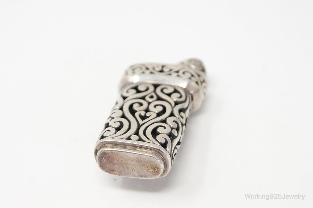 Vintage Large Mother Of Pearl Bali Inspired Sterling Silver Pendant - Che Cose Belle