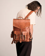 Vintage Leather Backpack Rucksack - Che Cose Belle