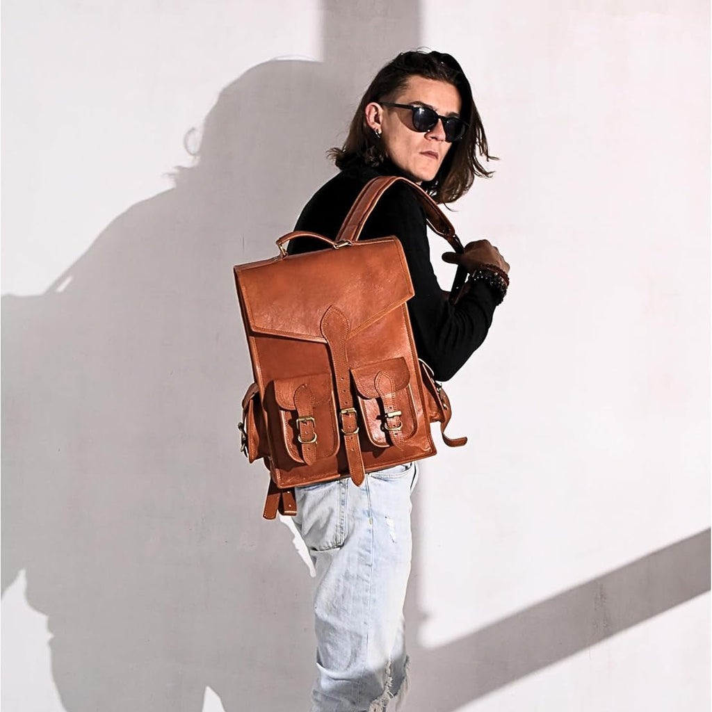Vintage Leather Backpack Rucksack - Che Cose Belle