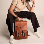 Vintage Leather Backpack Rucksack - Che Cose Belle