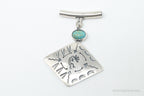 Vintage Mexico Designer Turquoise Southwestern Sterling Silver Pendant - Che Cose Belle